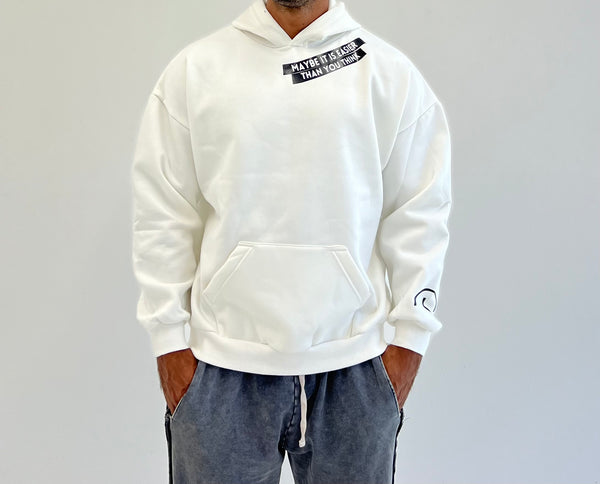 Unisex White Hoodie