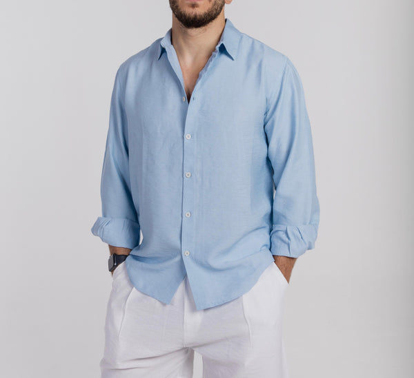 Baby Blue Linen Shirt