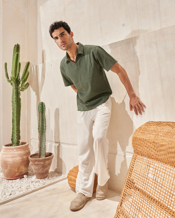 Ace polo in Olive